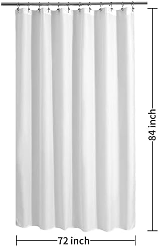 ALYVIA SPRING Extra Long Waterproof Fabric Shower Curtain Liner White 72x84 - Image 7