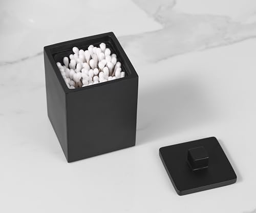 Resin Square Canister with Lid, Bathroom Qtip Holder, Cosmetics Makeup - Image 7