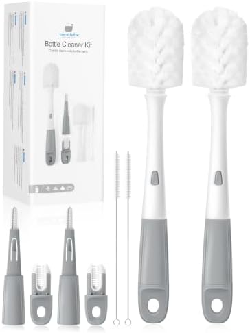 Termichy Baby Bottle Brush Set: 2 Pack Kit 360° Clean All Feeding Essential by Termichy