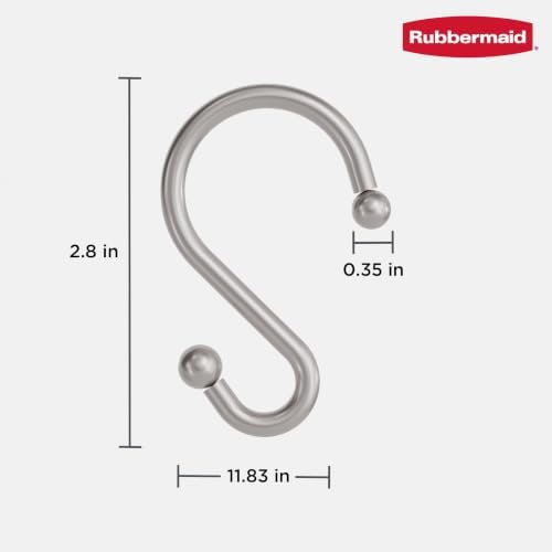 Rubbermaid Shower Hooks, Rustproof Stainless Steel S-Shaped Shower Rings - Image 7