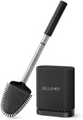 Sellemer Silicone Toilet Brush, Ventilation Slots Base Holder 1 Pack by Sellemer