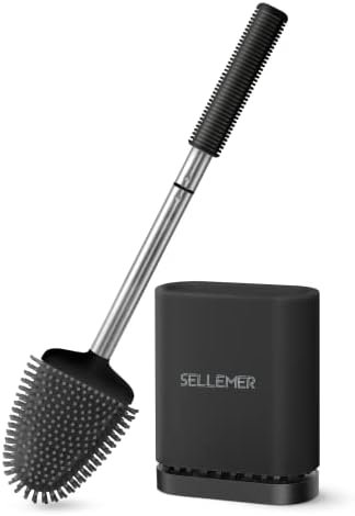 Sellemer Silicone Toilet Brush, Ventilation Slots Base Holder 1 Pack by Sellemer