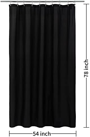 ALYVIA SPRING 54x78 Stall Waterproof Fabric Shower Curtain or Liner Black - Image 7