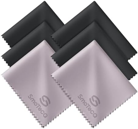 SmoTecQ 6 Pack Premium Microfiber Glasses Cleaning Cloths by SmoTecQ