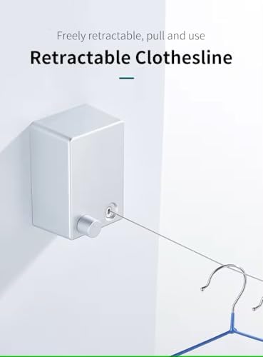 Retractable Clothesline Laundry Line Outdoor Indoor Cord Portable Travel Wall - Image 6