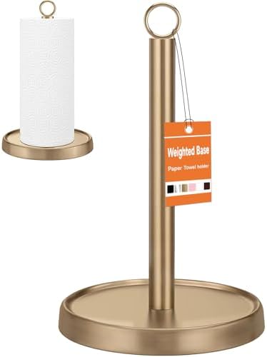 Warm Gold Paper Towel Holder Countertop, Warm Gold Kitchen Accessories Decor by Awarmhome