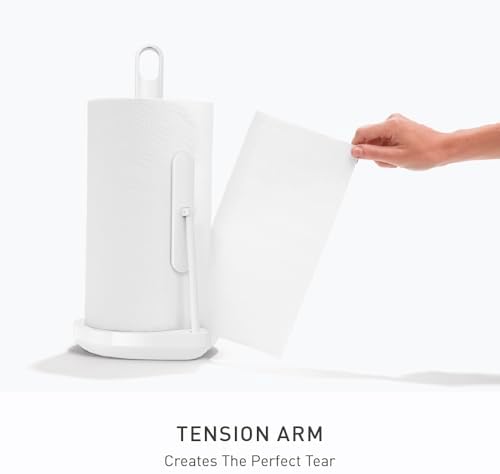 simplehuman Tension Arm Countertop Paper Towel Holder, Easy One-Handed Tear - Image 3