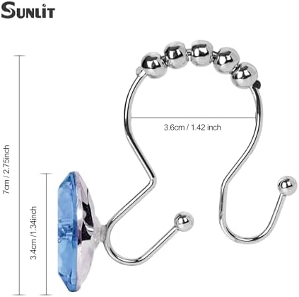 Sunlit Luxury Design Round Blue Diamond Crystal Gem Bling - Image 2