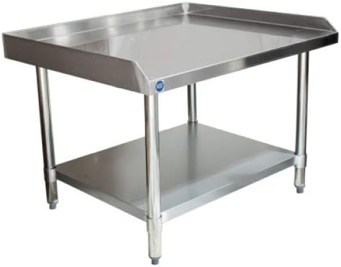 Stainless Steel Equipment Grill Stand with Adjustable Undershelf | Heavy Duty 18-Gauge Top | NSF Certified for Commercial Kitchen, Utility, and Foodservice (24" x 36")