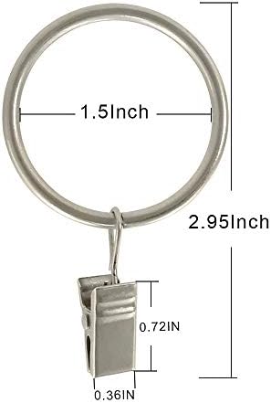 LLPJS 60 Pack Metal Curtain Rings - Image 2