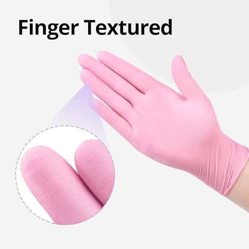 SwiftGrip Nitrile Exam Gloves, 4 Mil, Cherry Blossom, Food Safe Gloves - Image 6
