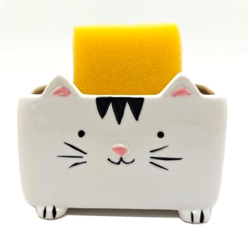Ceramic Cat Sponge Holder for Kitchen Sink - Image 4