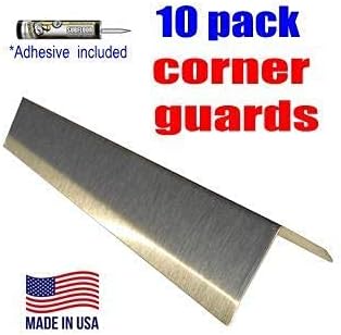 1 1/2" x 1 1/2" x 48" Stainless Steel Corner Guard, Includes Adhesive, Pack of 10 Units