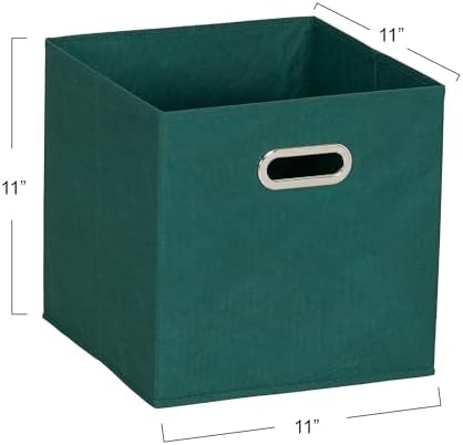 Household Essentials 6 ct Open Fabric Cube Storage Bins, Forest Green - Image 2