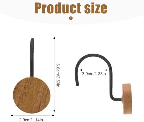 Shower Curtain Hooks, Wood Decorative Shower Curtain Rings, Modern Round Log - Image 4