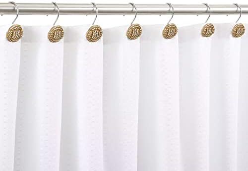 Gracelife Home Decorative Shower Curtain Hooks Seaside Off-White Nautical Metal - Image 4