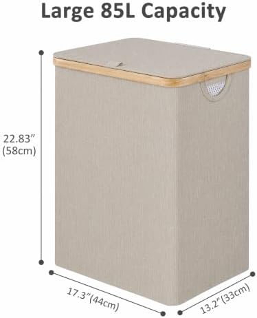 IEGrow Laundry Hamper with Lid, 85L Laundry Basket with Mesh Bags - Image 2