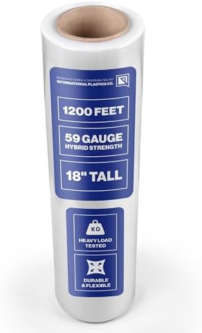 International Plastics Co. 18" Plastic Stretch Film Wrap 1200 feet 500% Stretch by InternationalPlasticsCo