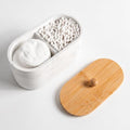 Cotton Swab Holder, 2 Compartments Round Cotton Pads Balls Qtips Holder by PENGARO
