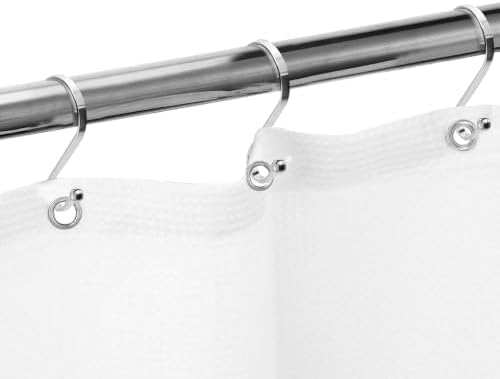 J&V TEXTILES Shower Curtain Hooks Rings, Rust Resistant Metal Double Glide - Image 3