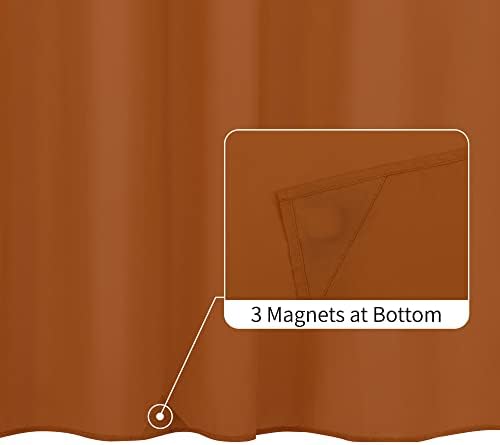 ALYVIA SPRING Extra Long Fabric Shower Curtain or Liner Burnt Orange - Image 2