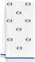Ritz 2-Piece Cotton Velour Bathroom Hand Towel Set, Embroidered Allover Fish by RITZ
