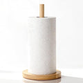 Bamboo Paper Towel Holder Countertop 1 Pack Thick Sturdy Base, Standing Paper by WORHE