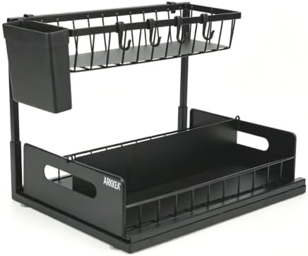 2-Tier Under Sink Organizer, Pull-Out Sliding Drawer, Heavy Duty Metal Storage by Unknown