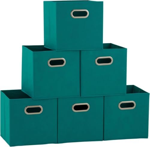 Household Essentials 83-1 Foldable Fabric Storage Bins | Set of 6 Cubby Cubes by HouseholdEssentials