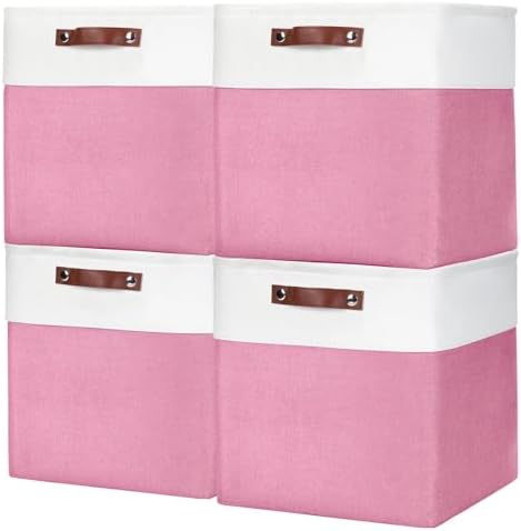 Bagnizer 13x13 Cube Storage Bins, Collapsible Fabric Storage Box, 4 Pack Closet by Bagnizer