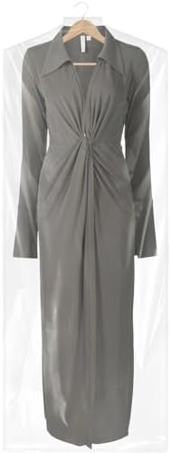 50 Pack 23.6"x70" Garment Bags for Hanging Clothes, Thick Clear Plastic Dry by Unknown