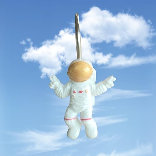 Two Fish Home Fashions Set of 12 Decorative Astronaut Resin Shower Curtain Hooks - Image 3