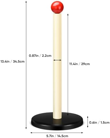 Paper Towel Holder, Cute Wooden Red Ball Kitchen Roll Stand Organizer - Image 7