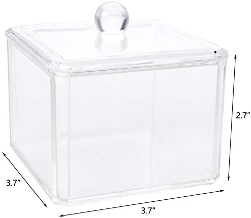 Hedume 4 Pack Swabs Dispenser Holder, 15 Oz Clear Acrylic Canister Set - Image 5