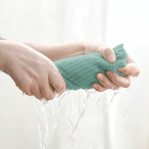 Artoid Mode 100% Cotton Light Green Waffle Weave Kitchen Dish Cloths, 13x28 - Image 4