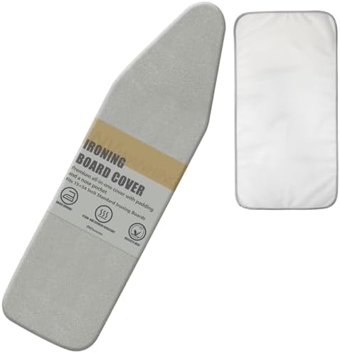 Ironing Board Cover and Pad, 15 x 54 Inch Standard Size, Extra Thick Padding by Invwanhing