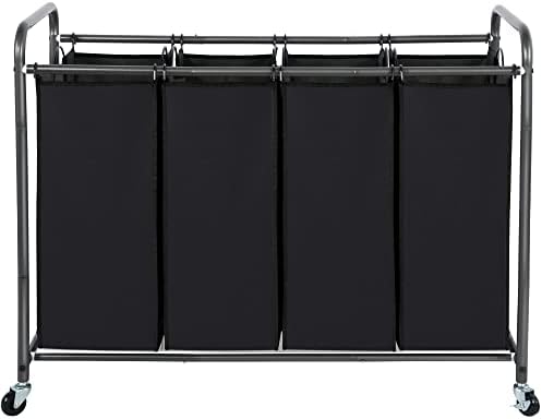 STO STO Laundry Sorter 4 Section, 4 Bag Clothes Hamper, Rolling Laundry Cart by STOSTO