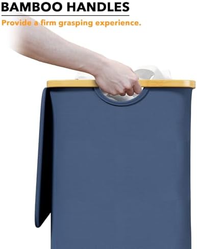 SpaceAid Laundry Hamper with Lid, 110L Large Tall Clothes Basket Bin with - Image 6