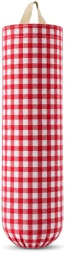 Gingham Plastic Bag Holder for Grocery Bag by Unknown