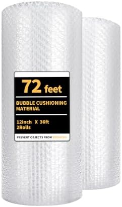 Bubble Cushioning Wrap 2 Pack 12 Inch x 72 ft Total Bubble Wrap by skardeco