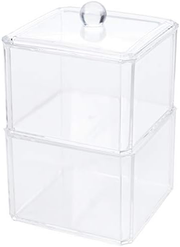 Hedume 4 Pack Swabs Dispenser Holder, 15 Oz Clear Acrylic Canister Set - Image 4