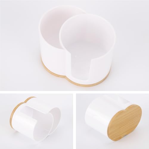 Tbestmax Qtip Dispenser 2-Grid Cotton Ball, Round Pads Holder - Image 4