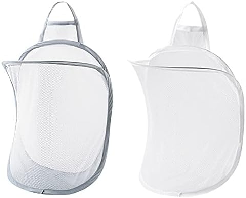 Pop-up Hanging Laundry Hamper Small Mesh Laundry Basket 2 Pack Foldable Hamper - Image 2