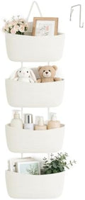 Dahey Over The Door Hanging Basket Storage 4-Tier Woven Wall Basket by Dahey