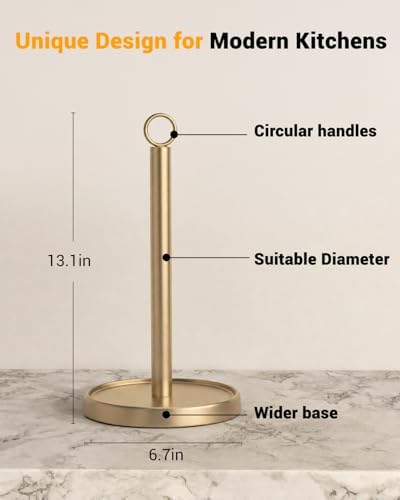 Warm Gold Paper Towel Holder Countertop, Warm Gold Kitchen Accessories Decor - Image 6