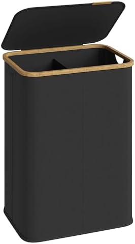 SONGMICS Laundry Hamper with Lid, 140L Laundry Basket, Bamboo Frame by Unknown
