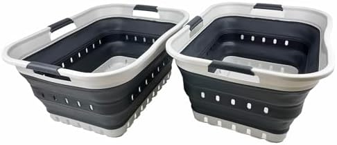 SAMMART 42L Collapsible Plastic Laundry Basket by SAMMART