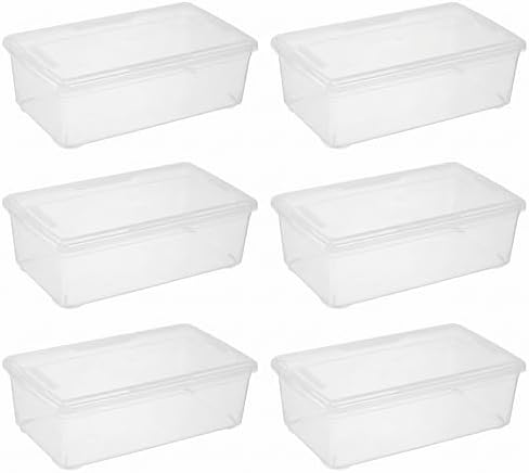 novelinks 6 Pack 6QT Plastic Storage Bins by novelinks