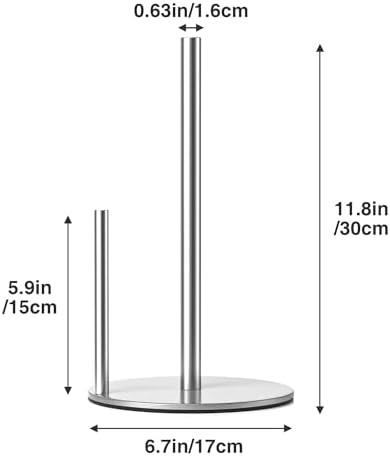 Paper Towel Holder Silver Stainless Steel Kitchen Countertop Roll Organizer - Image 5