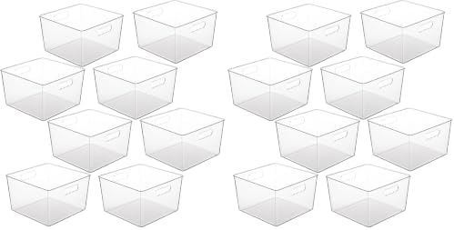 Vtopmart 16 Pack Extra Large Clear Storage Bins, 11x11 Cube Organizer by Vtopmart